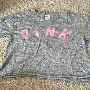 PINK short sleeve crop tee